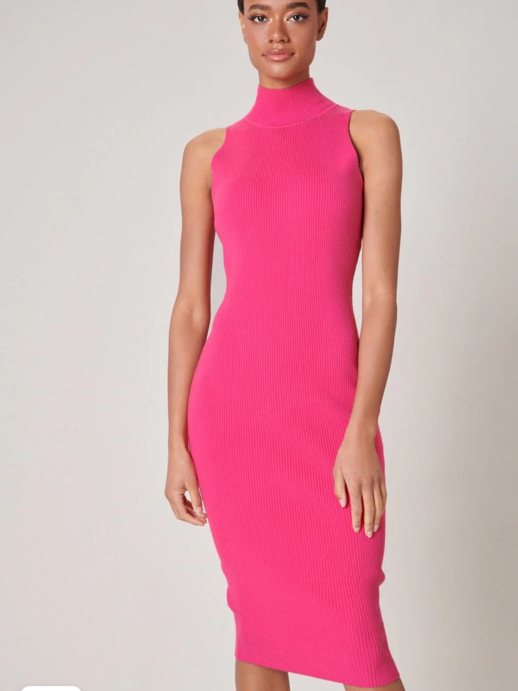 Sugarlips Kieran Ribbed Knit Turtleneck Sweater Dress Fuschia Pink Nwt Medium